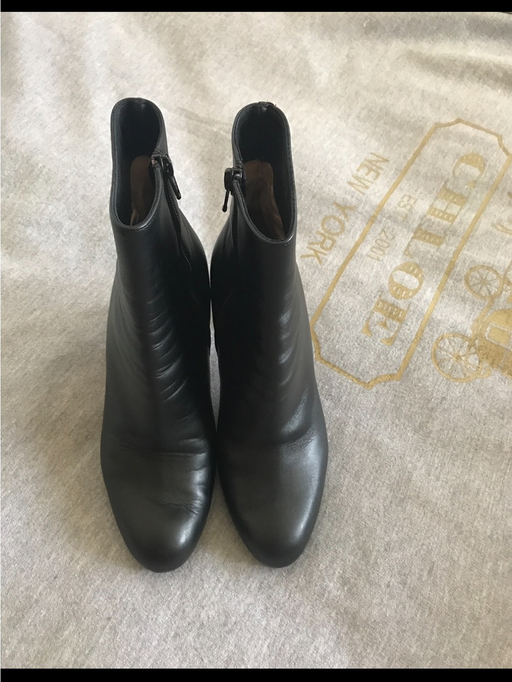 Christian Louboutin Black Leather Ankle Booties with Side Zip